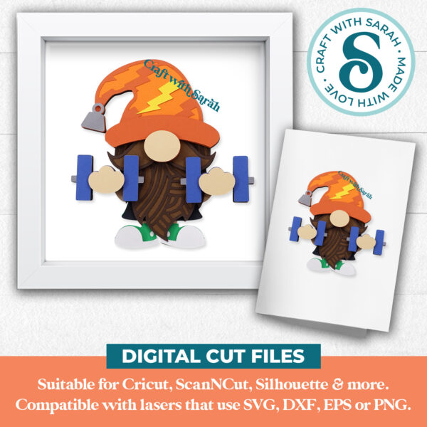 Weightlifting Dumbbell Gnome SVG - Male - Image 2