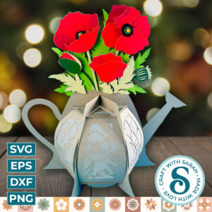 Poppies Watering Can Lantern
