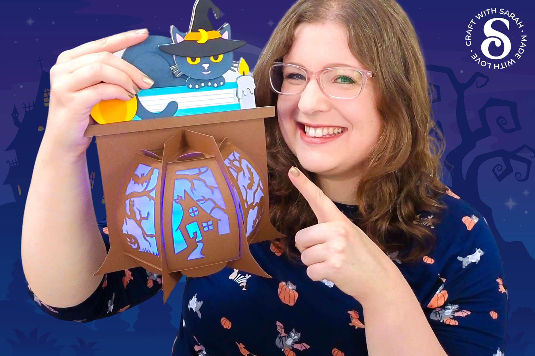 Cricut lantern craft for Halloween by Craft with Sarah