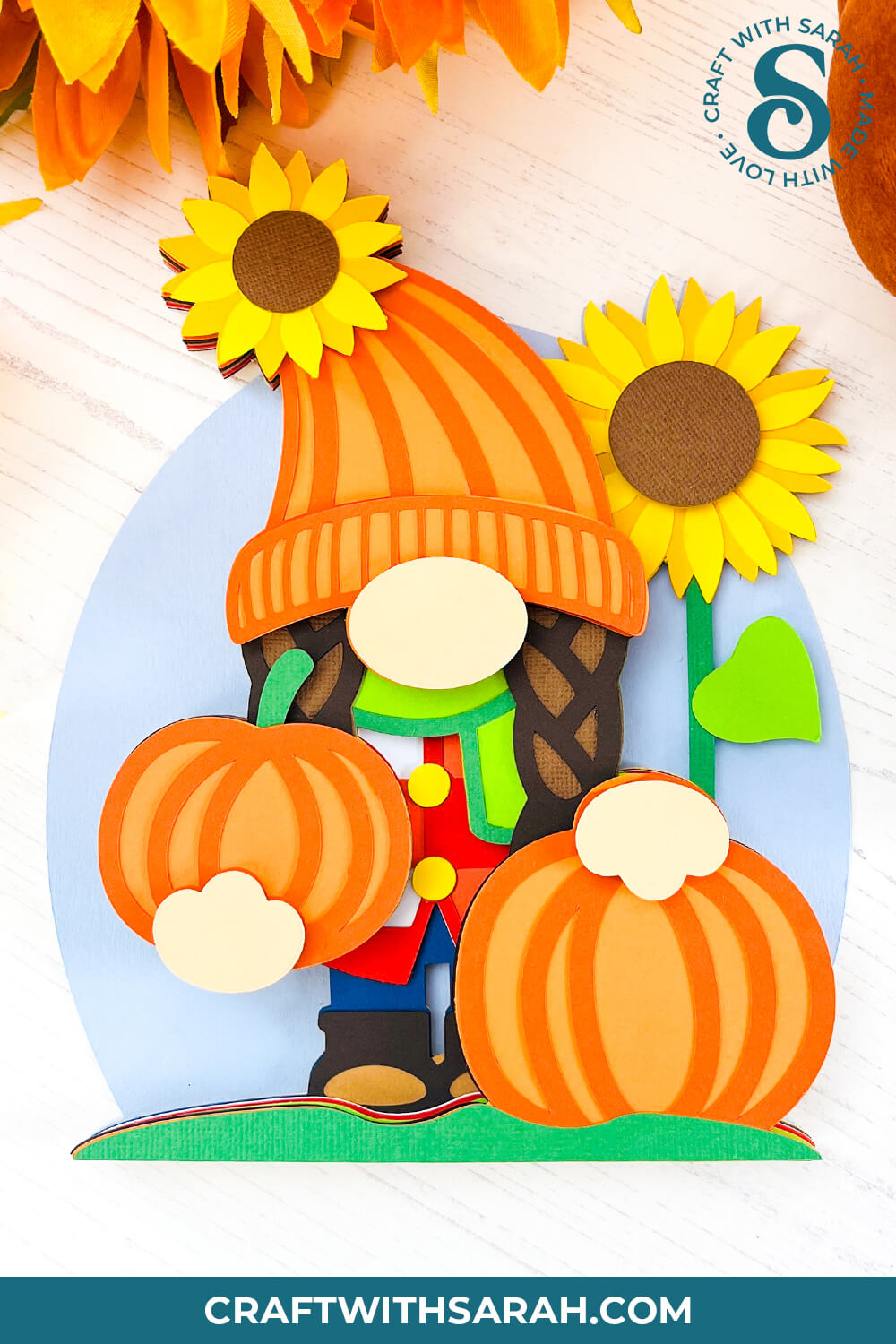 Female fall gnome SVG by Craft with Sarah