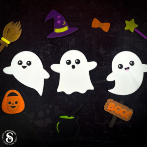 Halloween ghost dress up magnets