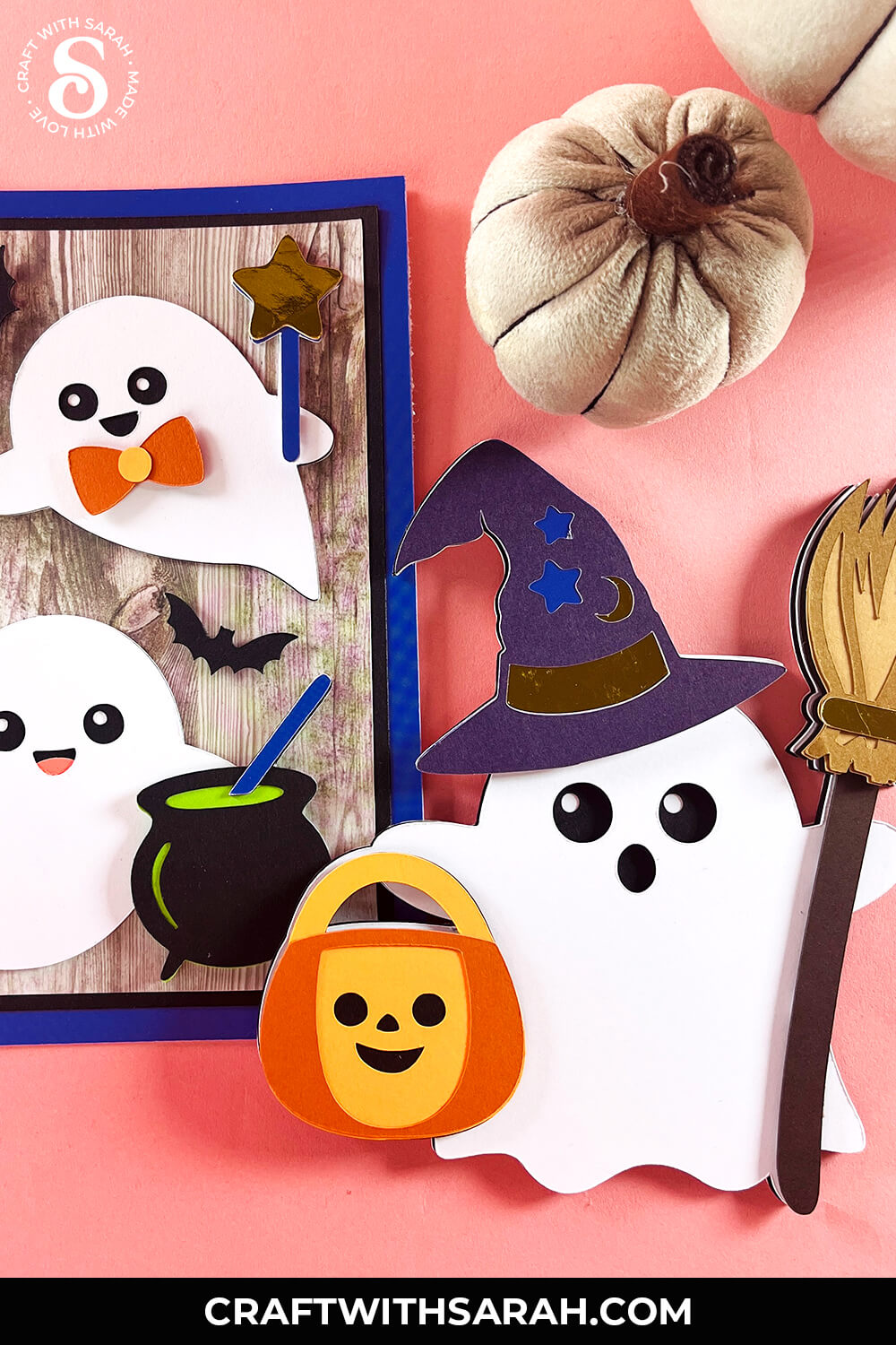 Halloween ghost toppers for card making