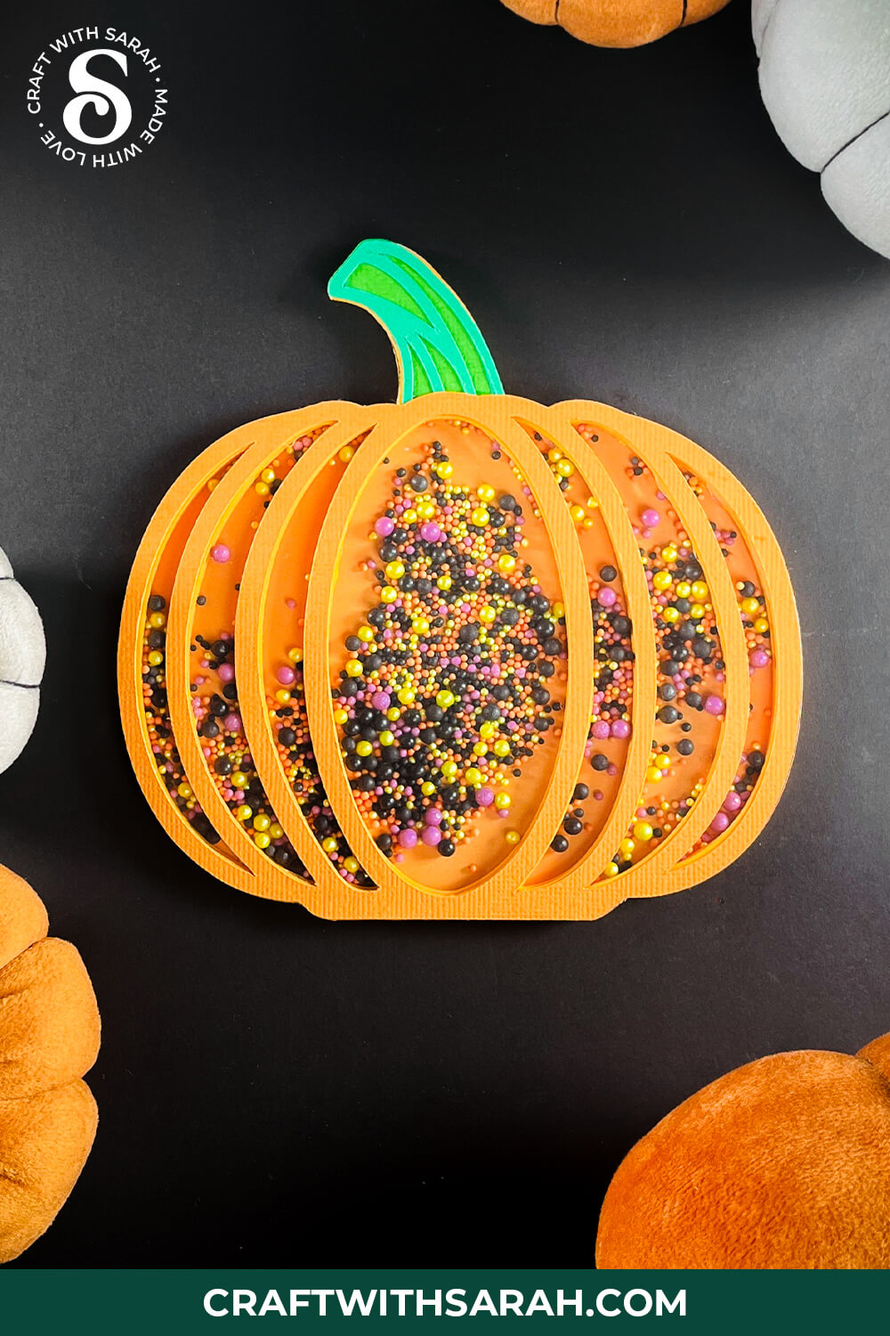 Halloween Shaker Cards in the Shape of a Pumpkin