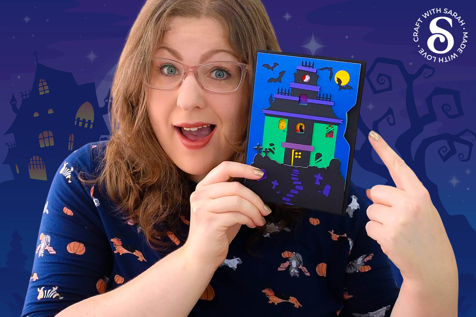 Haunted house craft - make a turn the wheel card