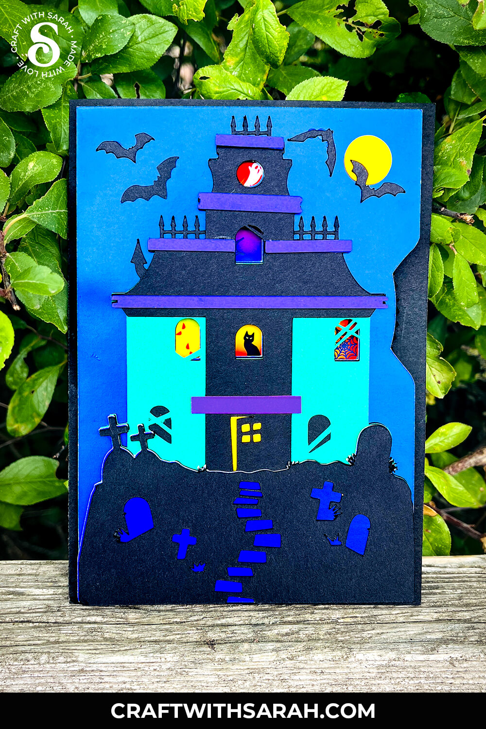 Haunted house papercraft from Craft with Sarah