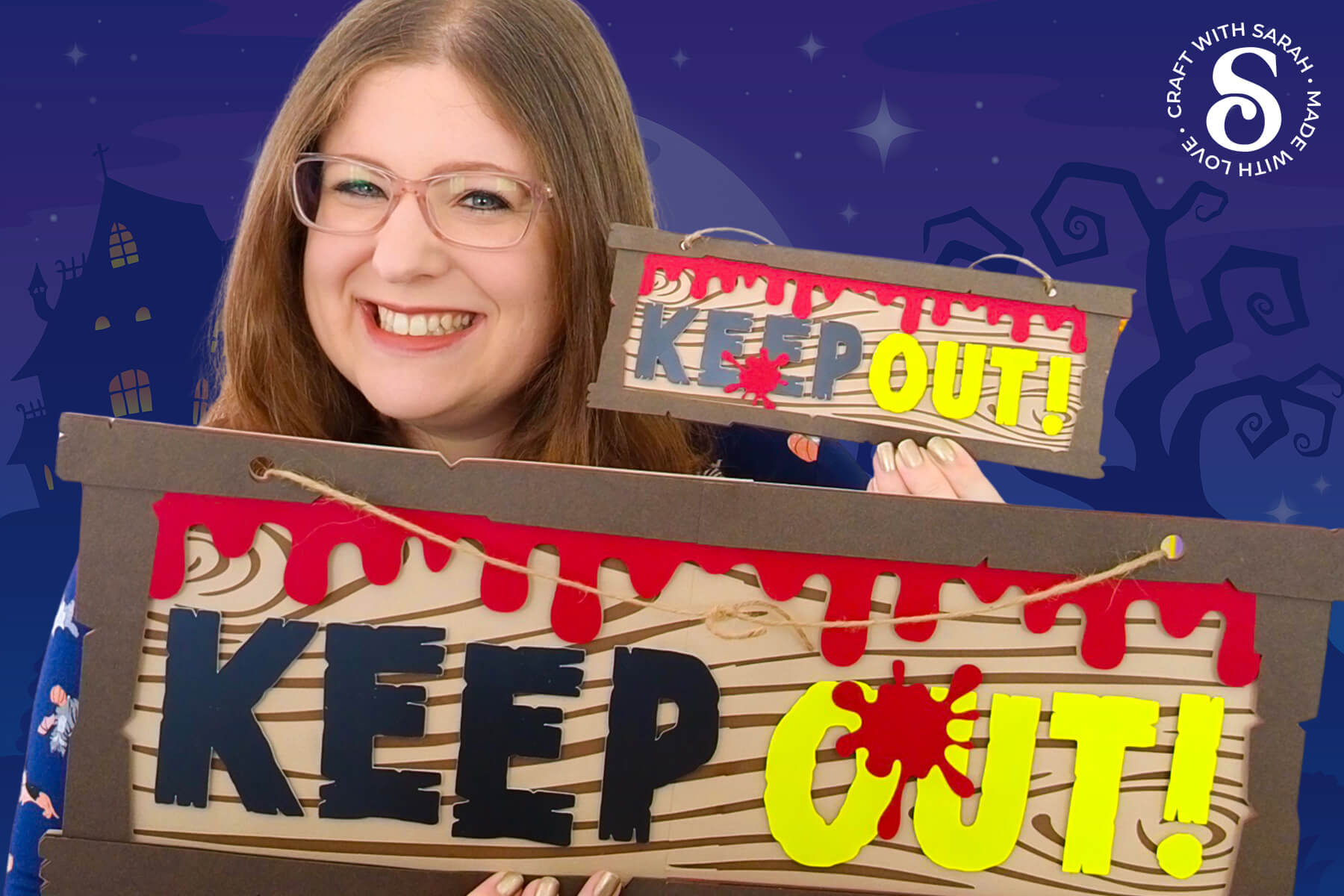 Giant Keep Out Sign for Halloween by Craft with Sarah
