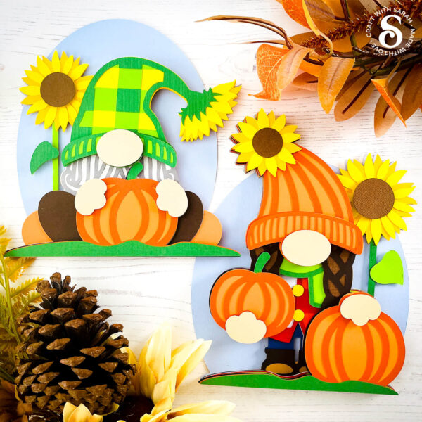 Pumpkin patch craft project with gnomes