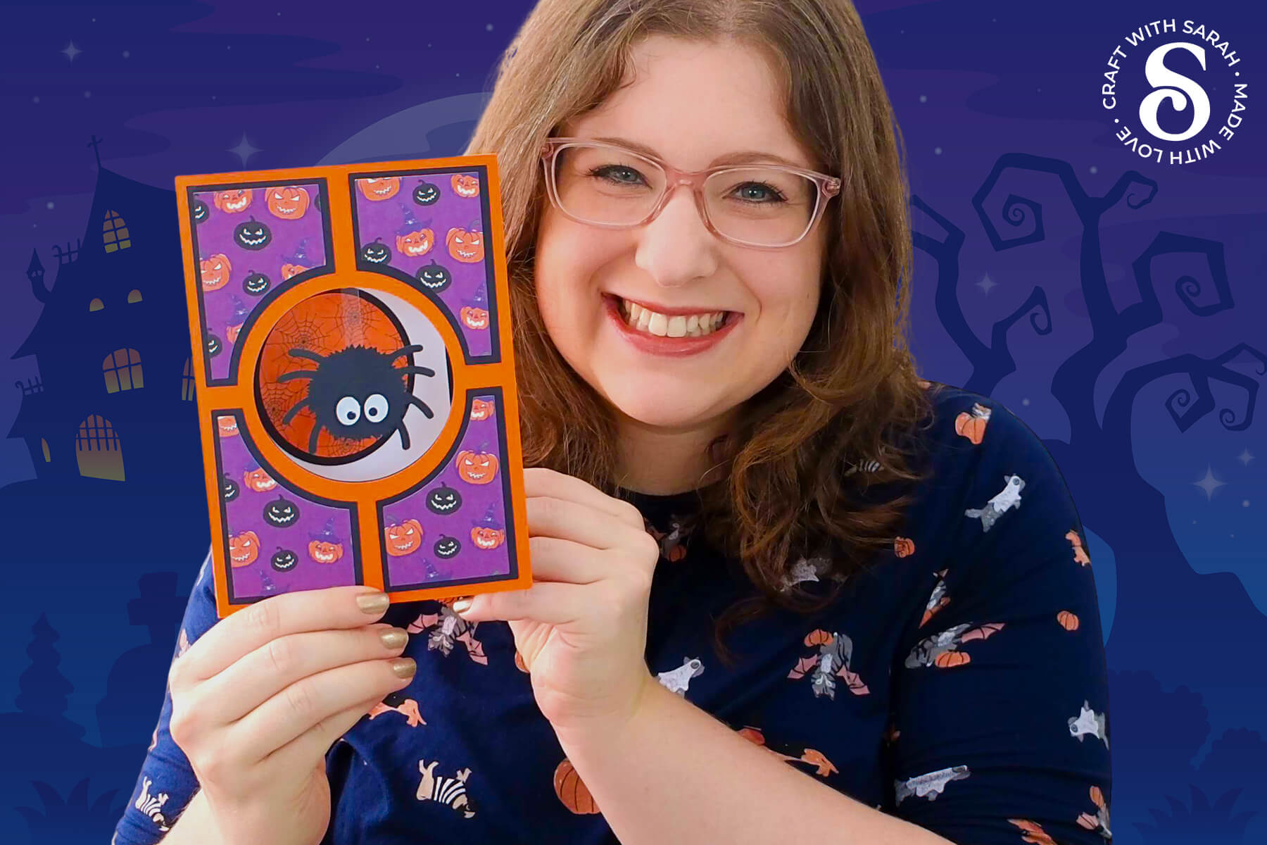Halloween spider card from Craft with Sarah
