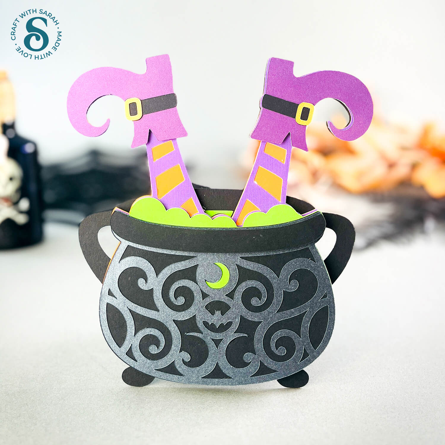 Witch cauldron craft made with a Cricut machine