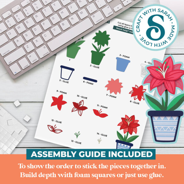 Amaryllis in Pot SVG - Image 3