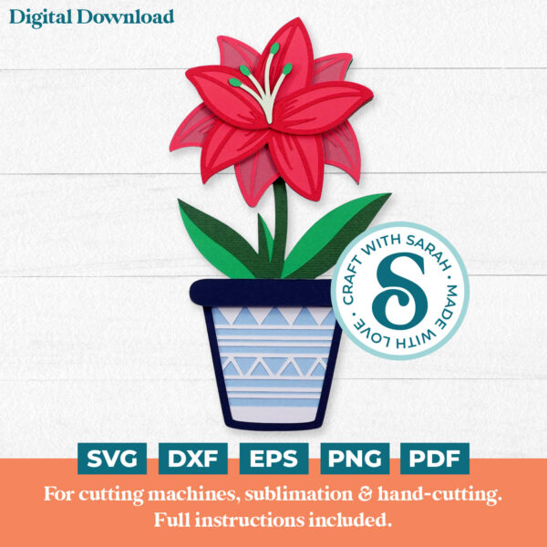 Amaryllis in Pot SVG