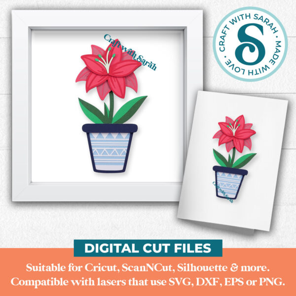 Amaryllis in Pot SVG - Image 2