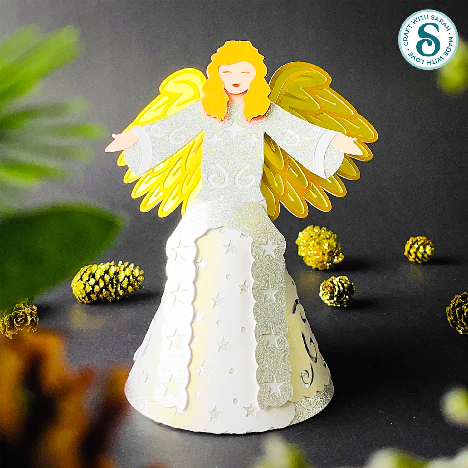 3D angel tree topper by Craft with Sarah