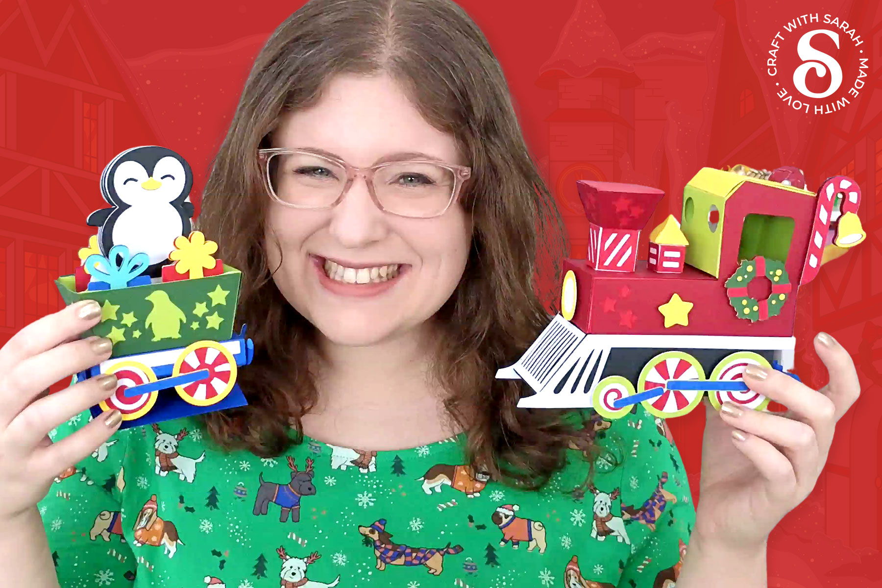 3D Christmas train from Craft with Sarah