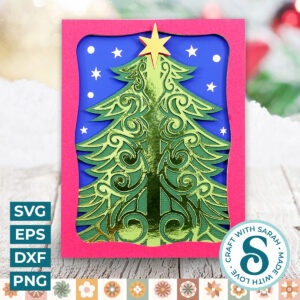Christmas Swirl Tree A2 Card