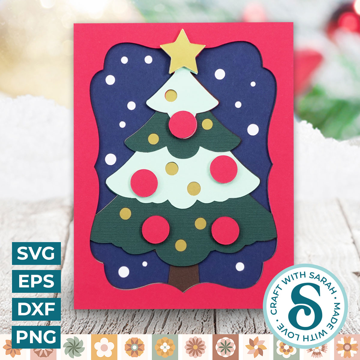 Cute Christmas Tree A2 Card