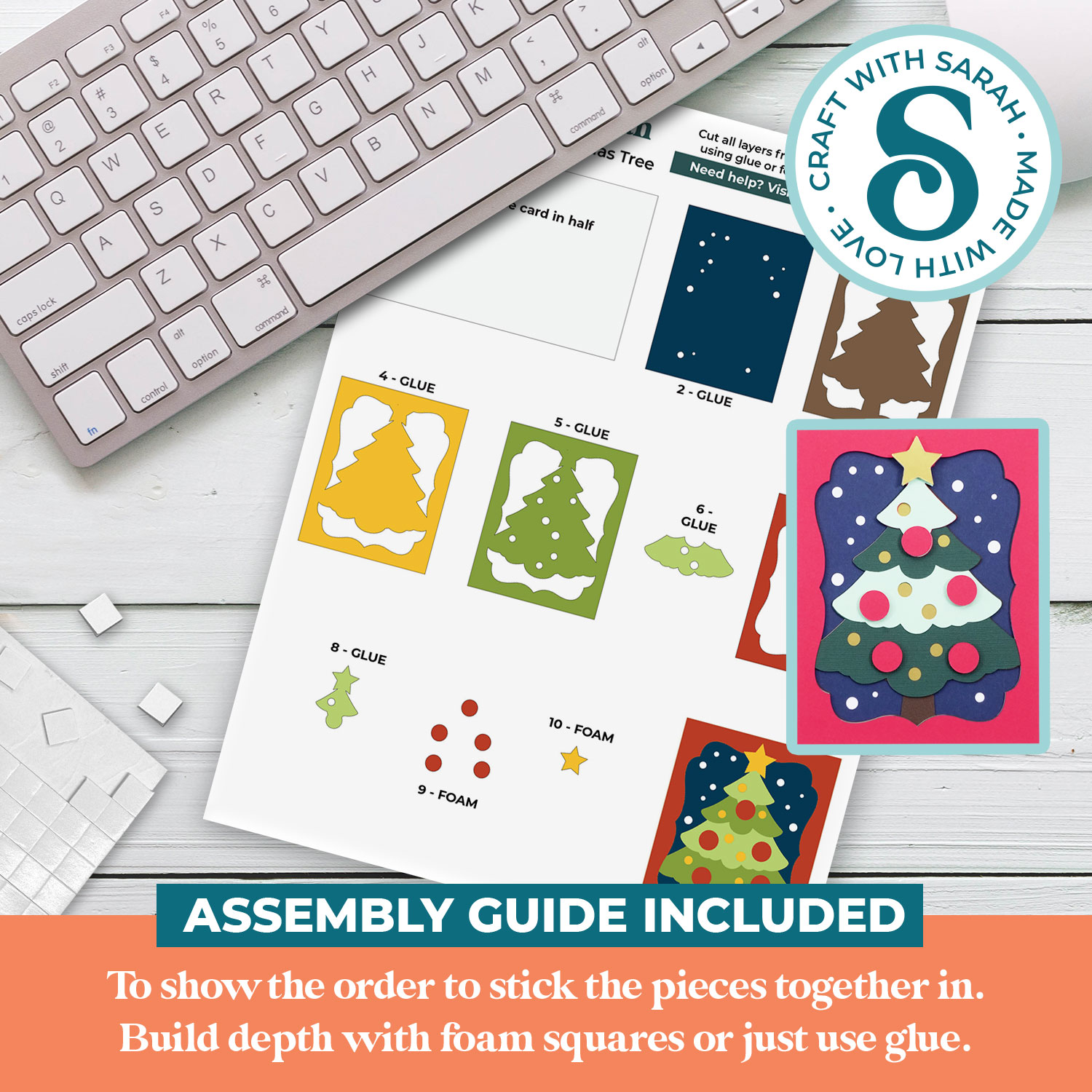 Cute Christmas Tree A2 Card - Image 2