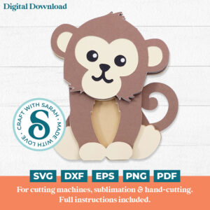 Monkey Sitting SVG (Cute Animal Series)
