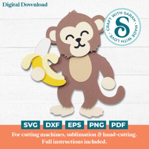Monkey Standing SVG (Cute Animal Series)