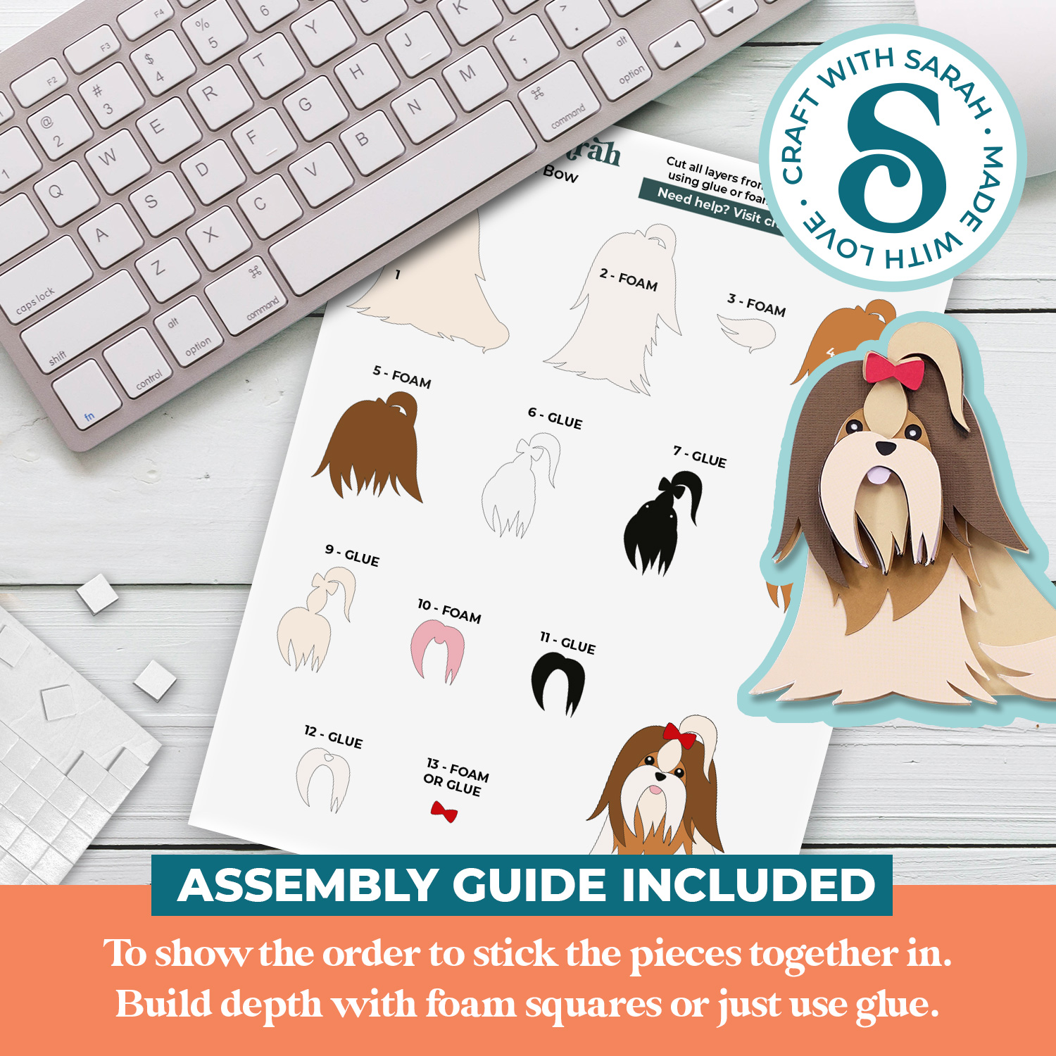 Shih Tzu with Bow SVG (Cute Animal Series) - Image 3