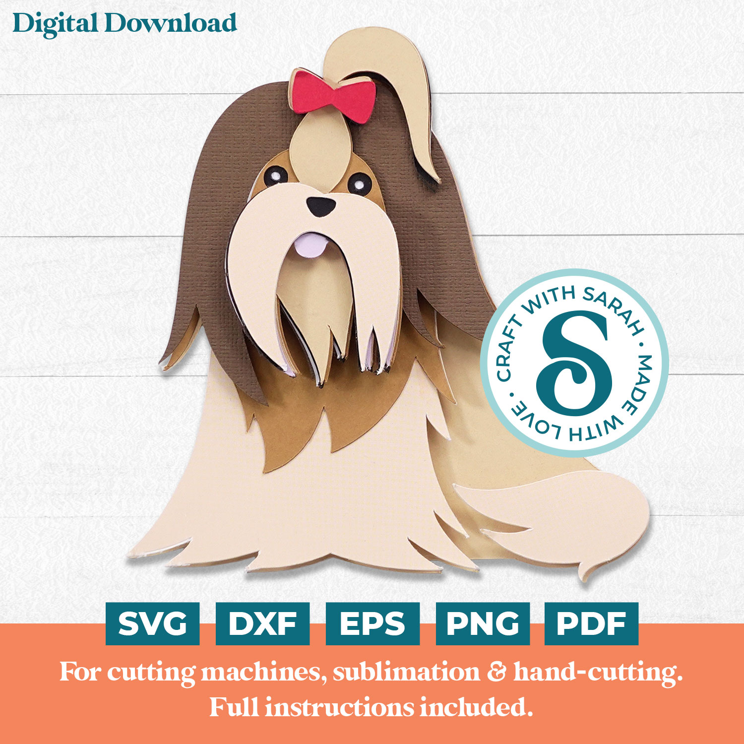 Shih Tzu with Bow SVG (Cute Animal Series)