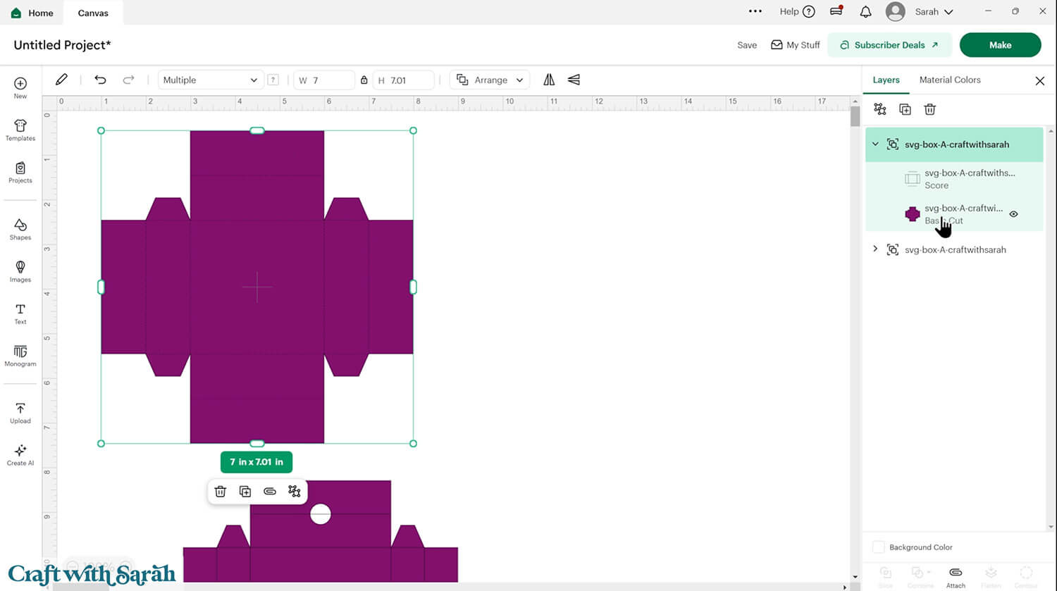 Gift box tutorial step 3