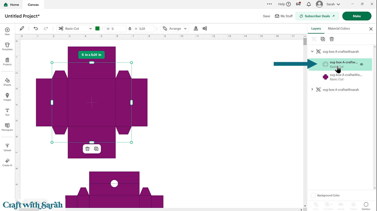 Gift box tutorial step 6