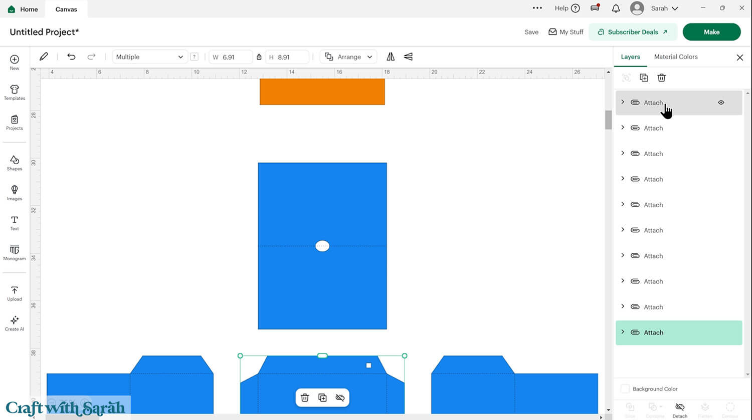 Gift box tutorial step 9