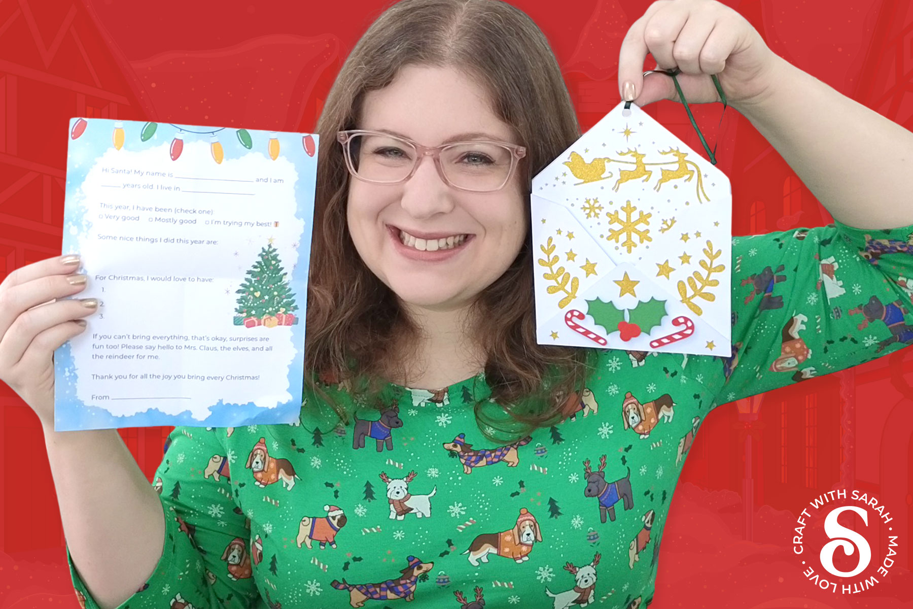Letter to Santa template from Craft with Sarah