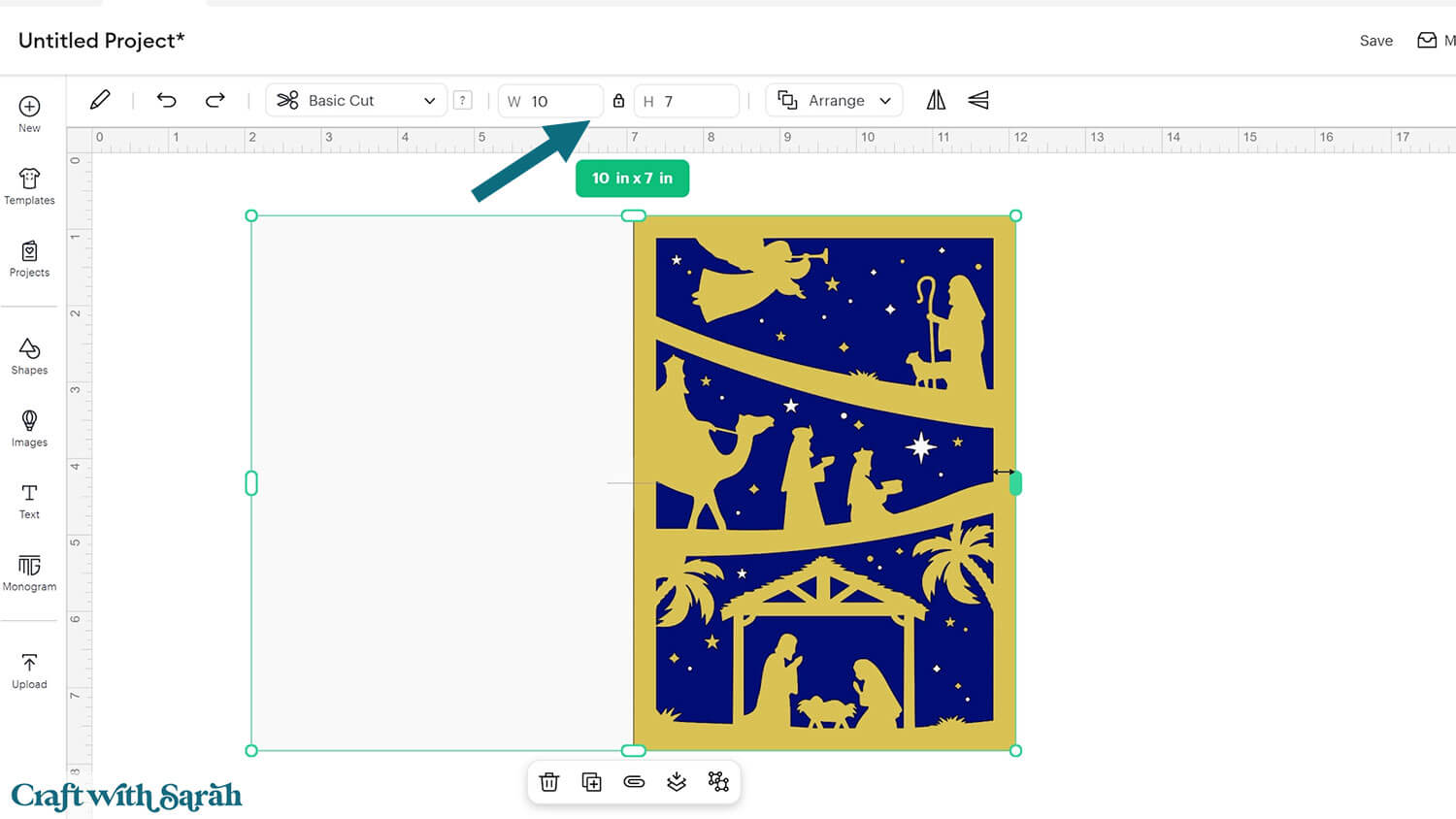 Nativity card step 2