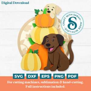 Pile of Pumpkins with Dogs SVG