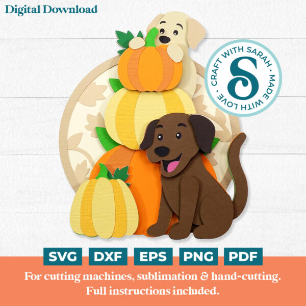 Pile of Pumpkins with Dogs SVG