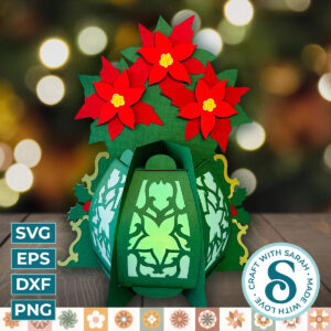 Christmas Poinsettias Base Lantern