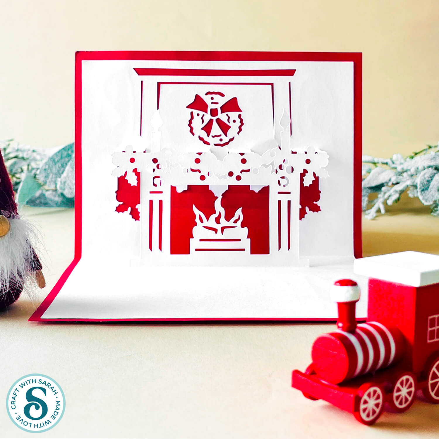 Pop up Christmas card template