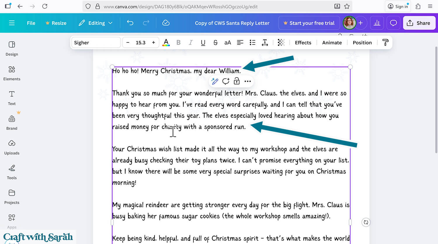 Santa letter step 32