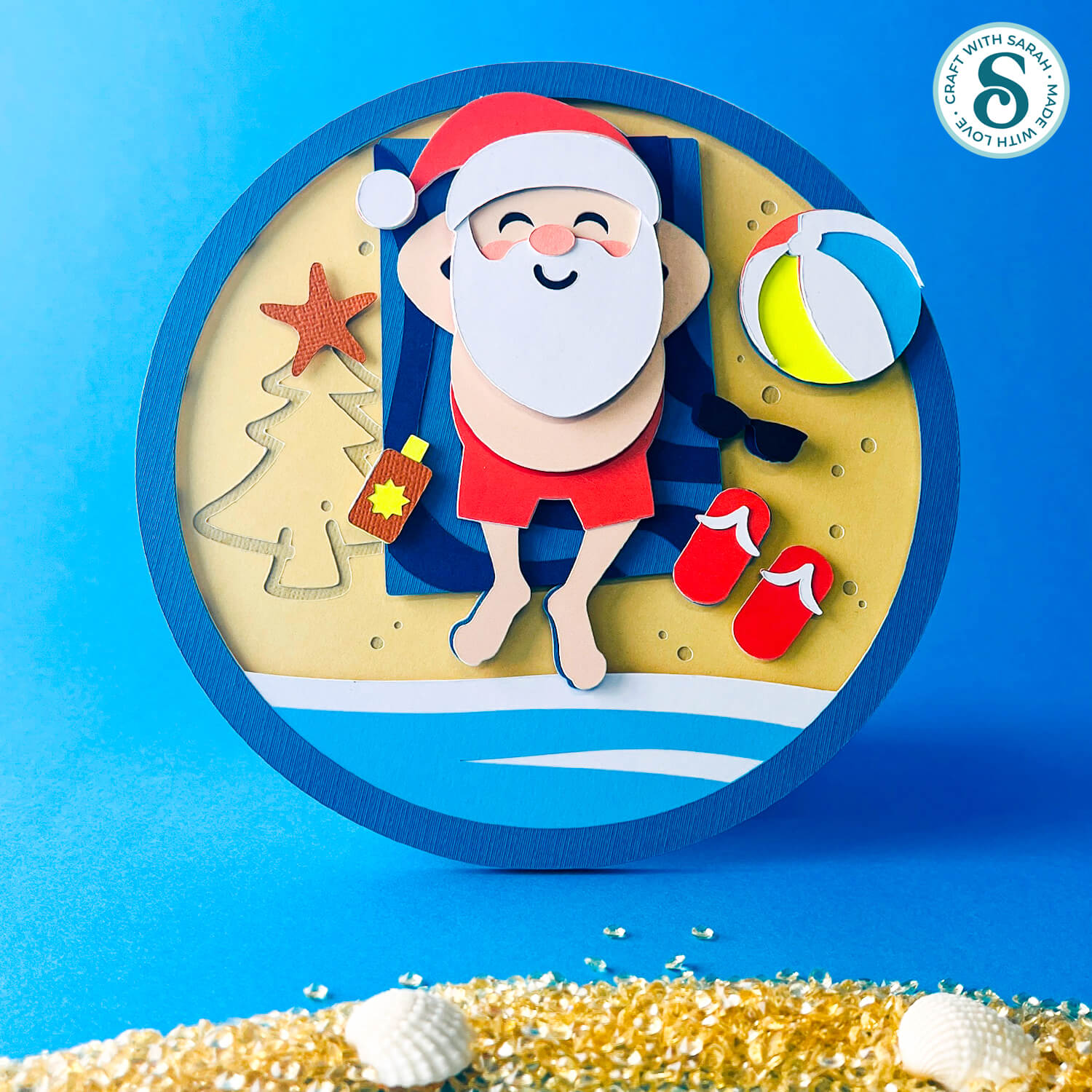 Santa on the Beach SVG