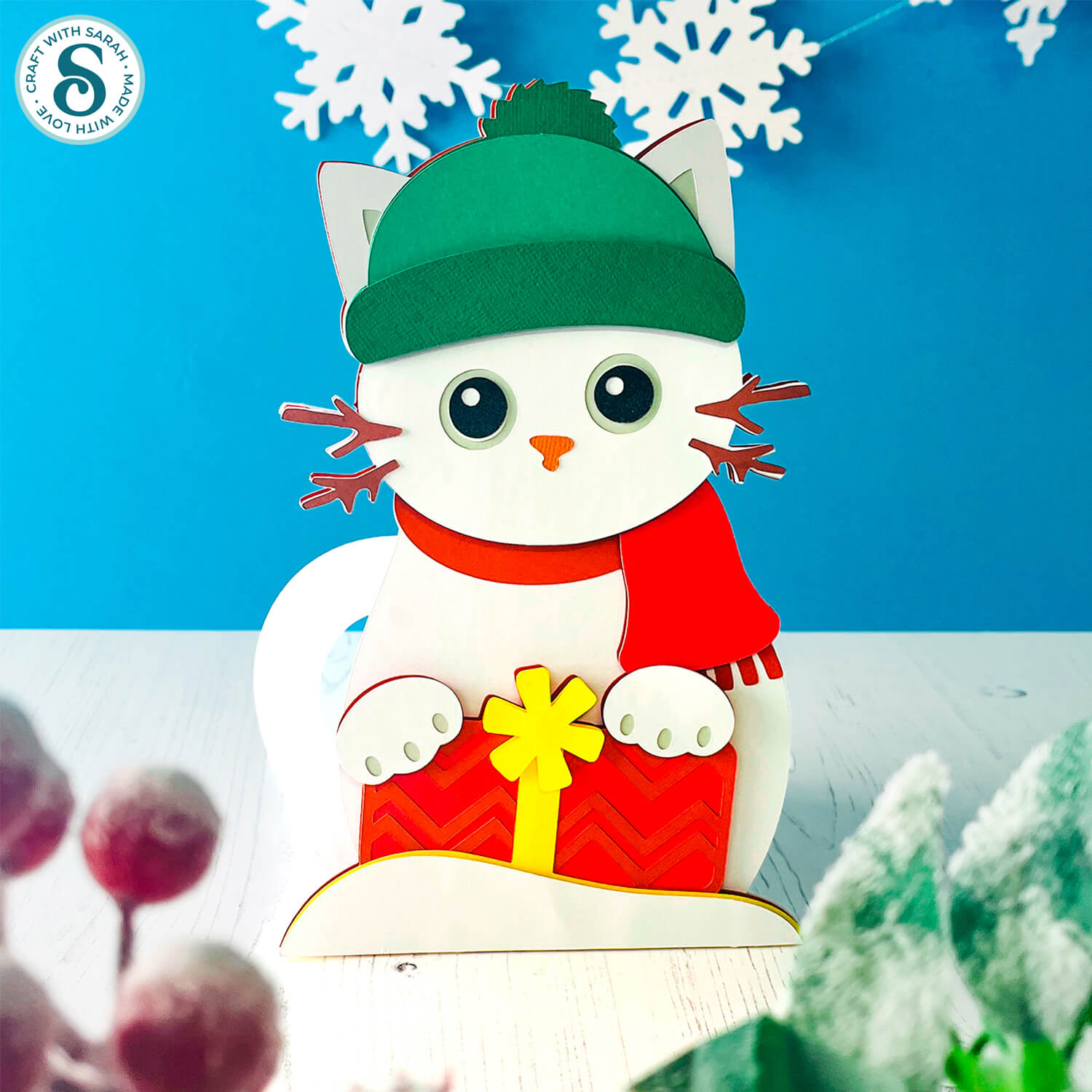 Snow cat layered SVG by Craft with Sarah