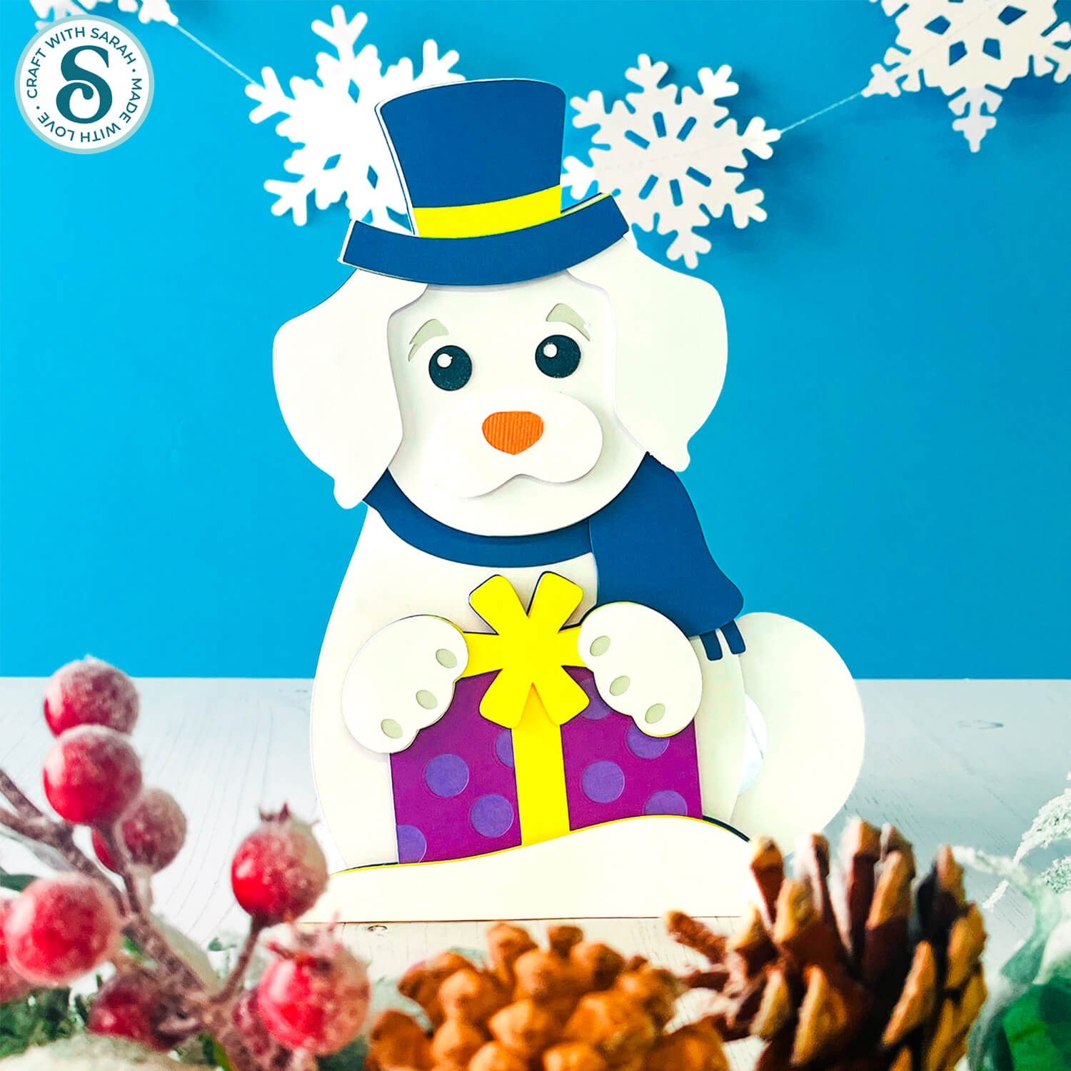 Snow dog layered SVG by Craft with Sarah