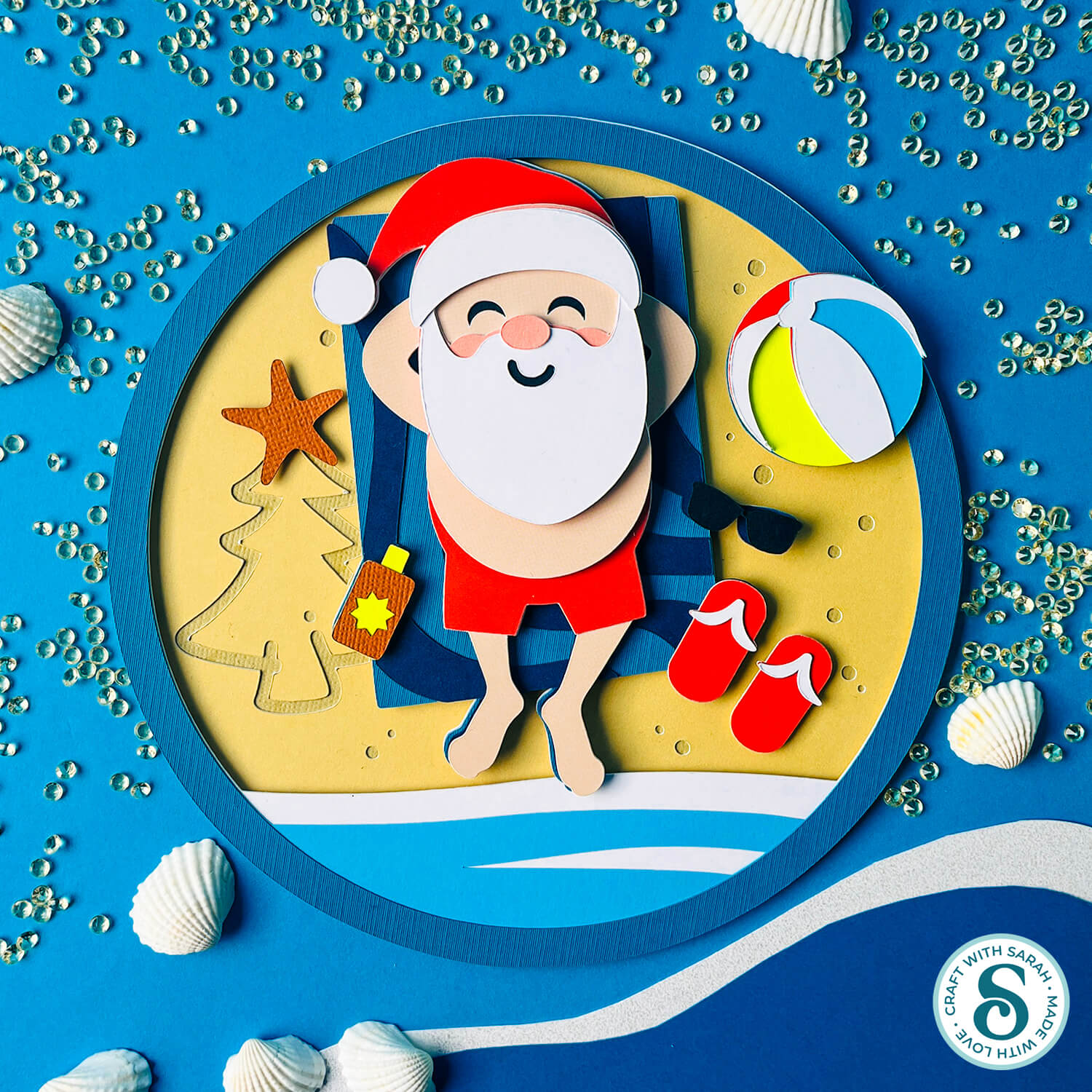 Summer Santa beach craft by Craft with Sarah