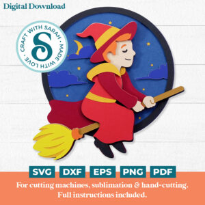 Wizard on Broom SVG