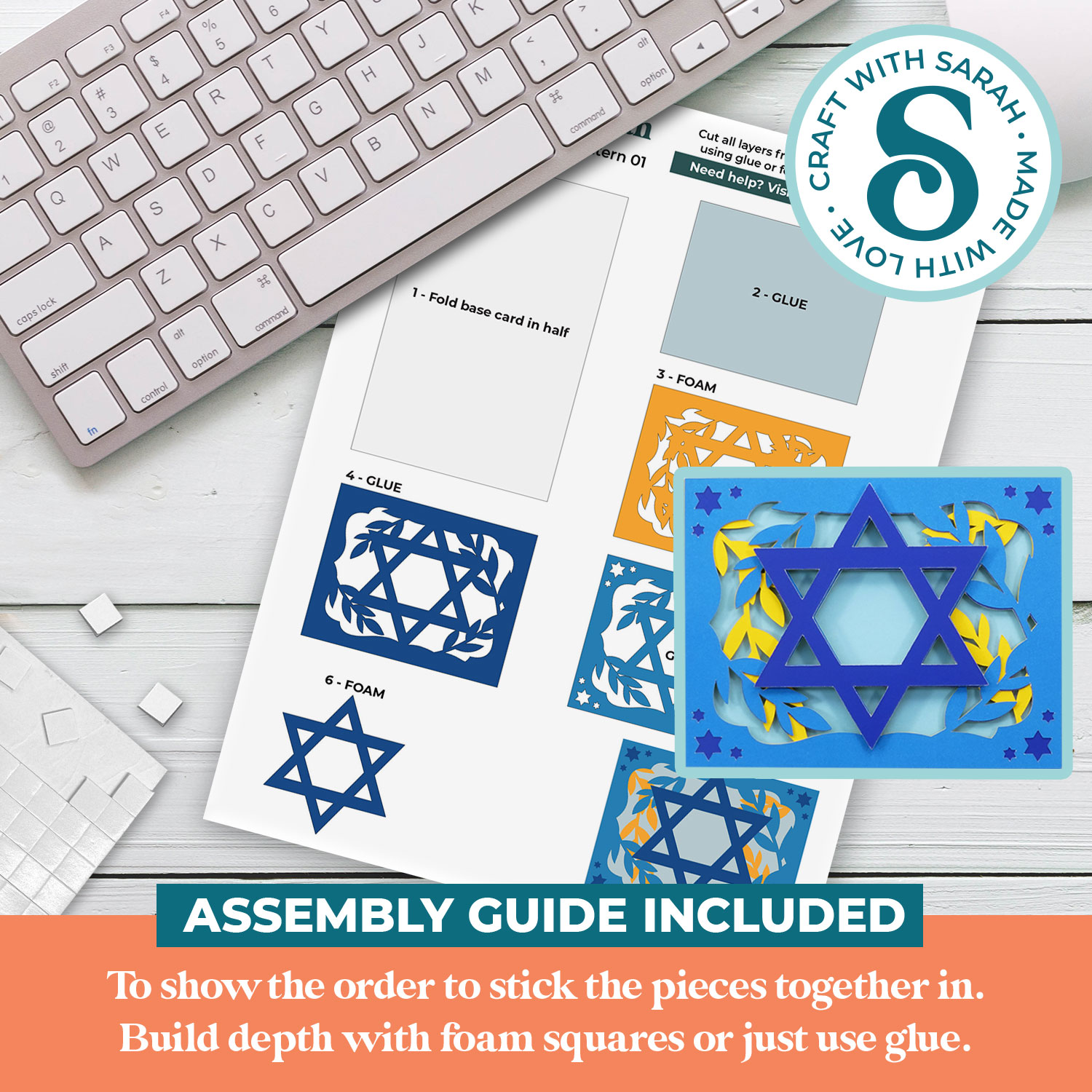 Hanukkah Pattern 1 A2 Card - Image 2