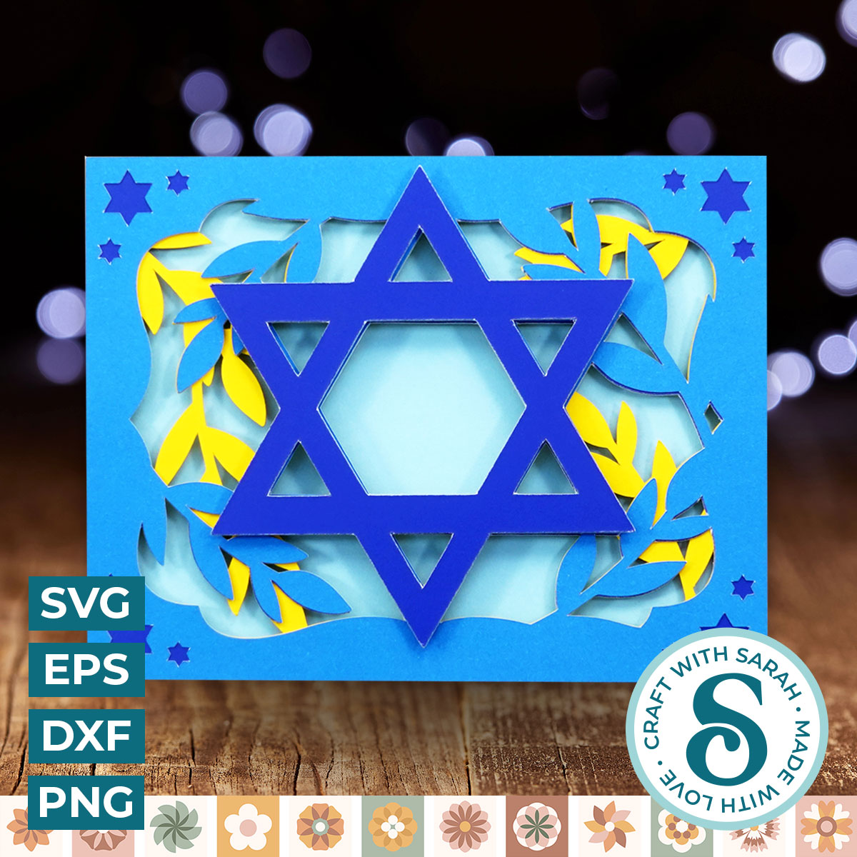 Hanukkah Pattern 1 A2 Card