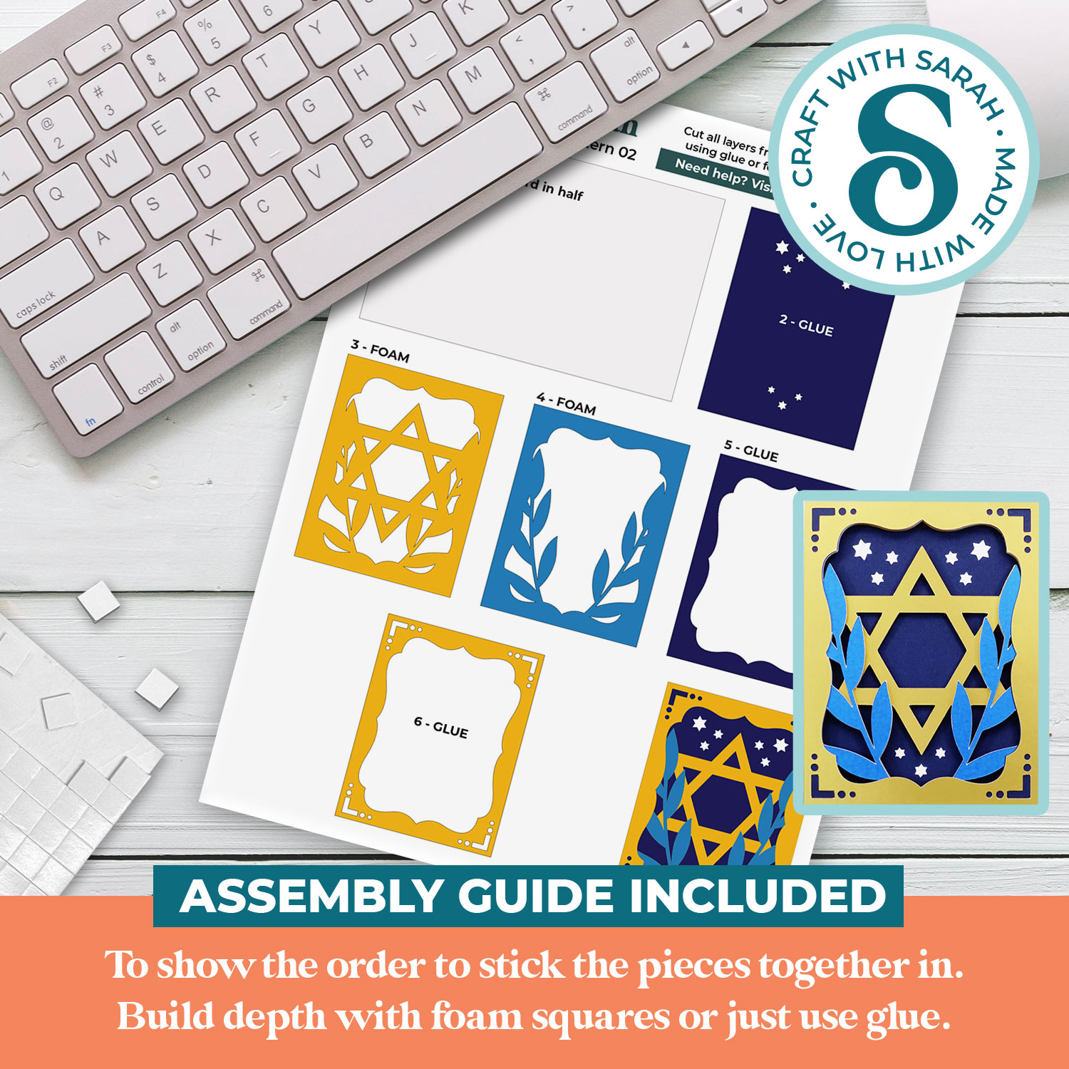 Hanukkah Pattern 2 A2 Card - Image 2