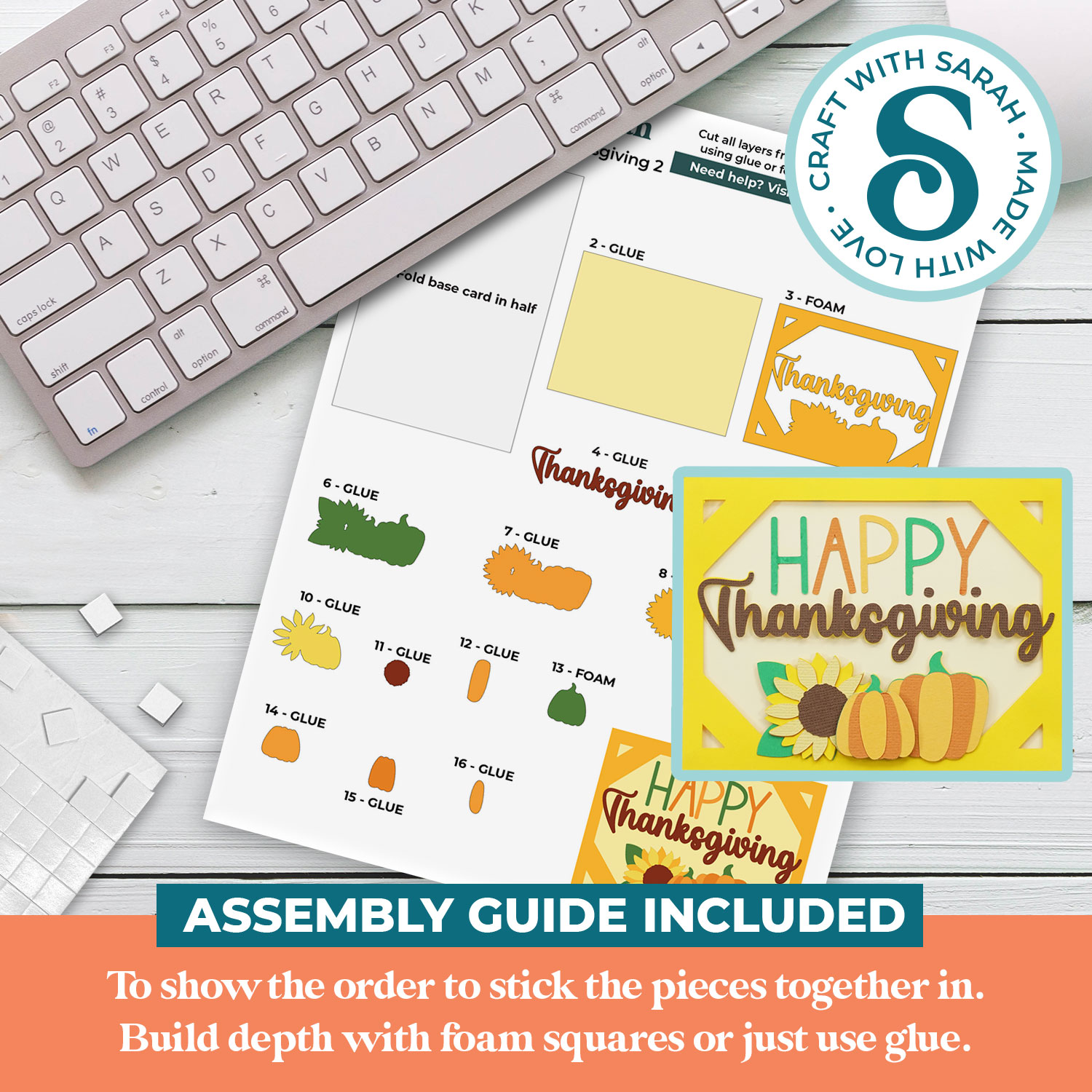 Happy Thanksgiving A2 Card with Pumpkin - Image 2