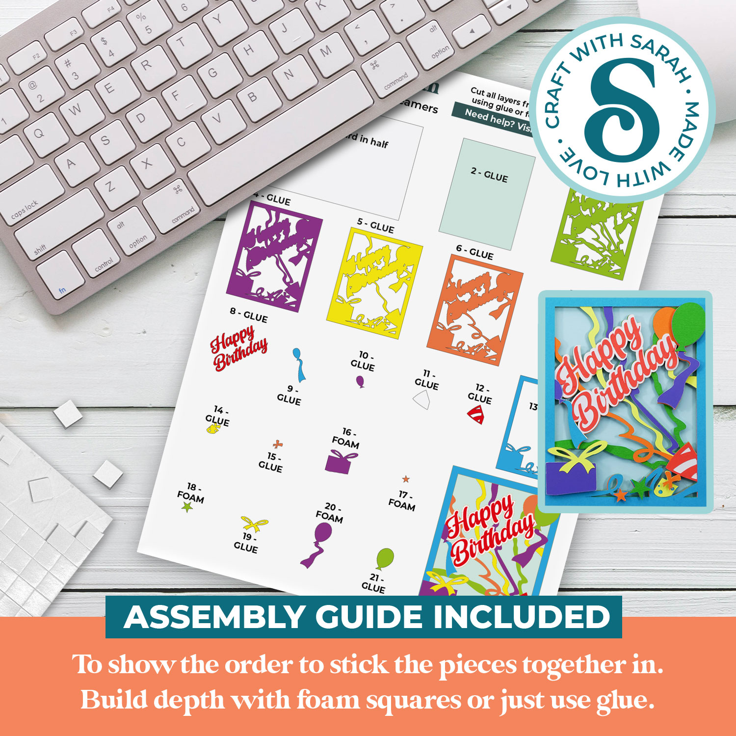 Birthday Streamers A2 Card - Image 2