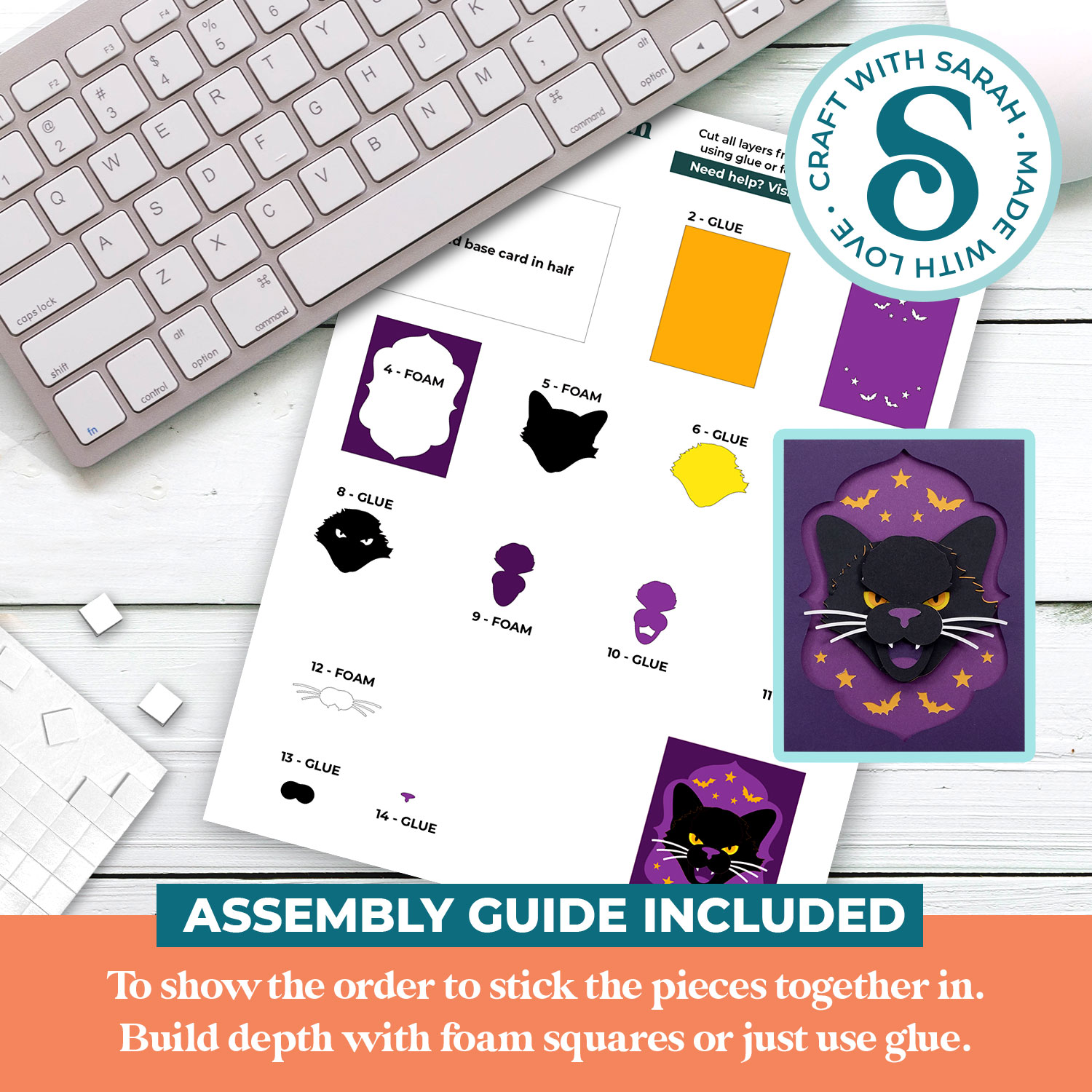 Halloween Black Cat A2 Card - Image 2