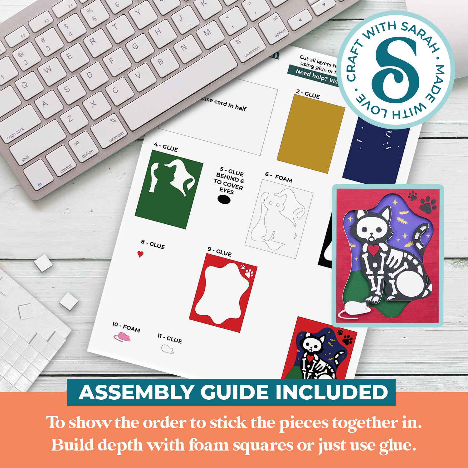 Skeleton Cat A2 Card - Image 2