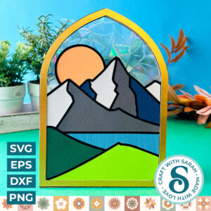 Mountains Stained Glass Window