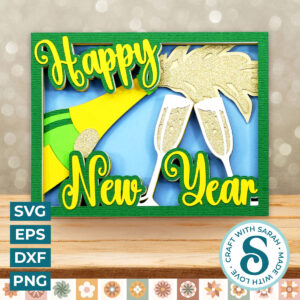 Happy New Year Champagne A2 Card