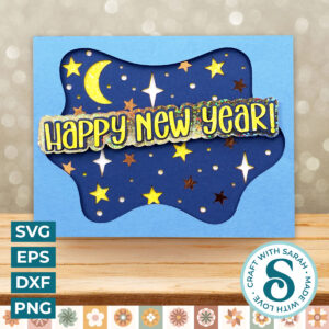 Happy New Year Stars A2 Card